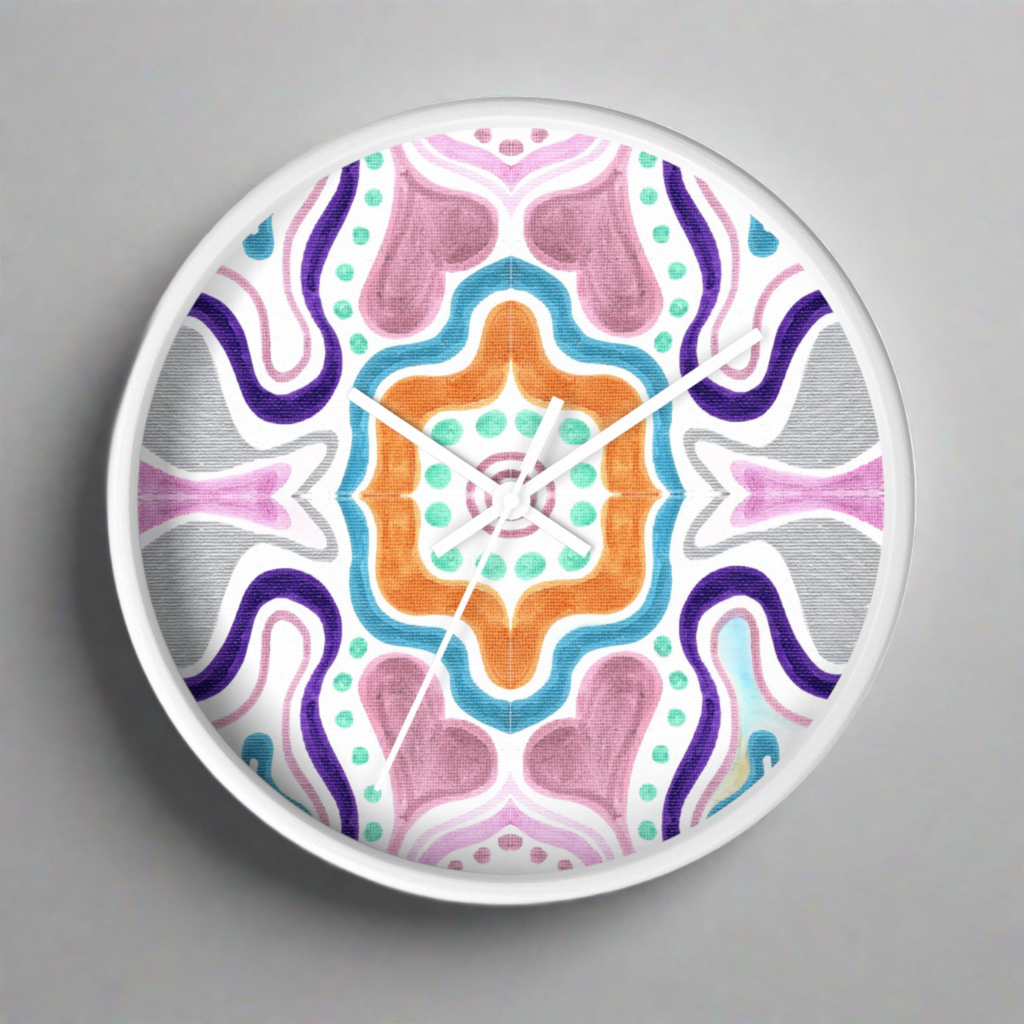Love Frequency Caden Caraco Wooden White Silent Wall Clock
