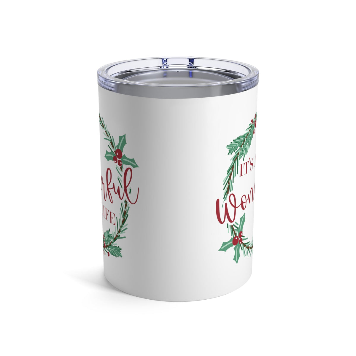 It's A Wonderful Life Wreath Christmas Stainless Steel Tumbler 10oz