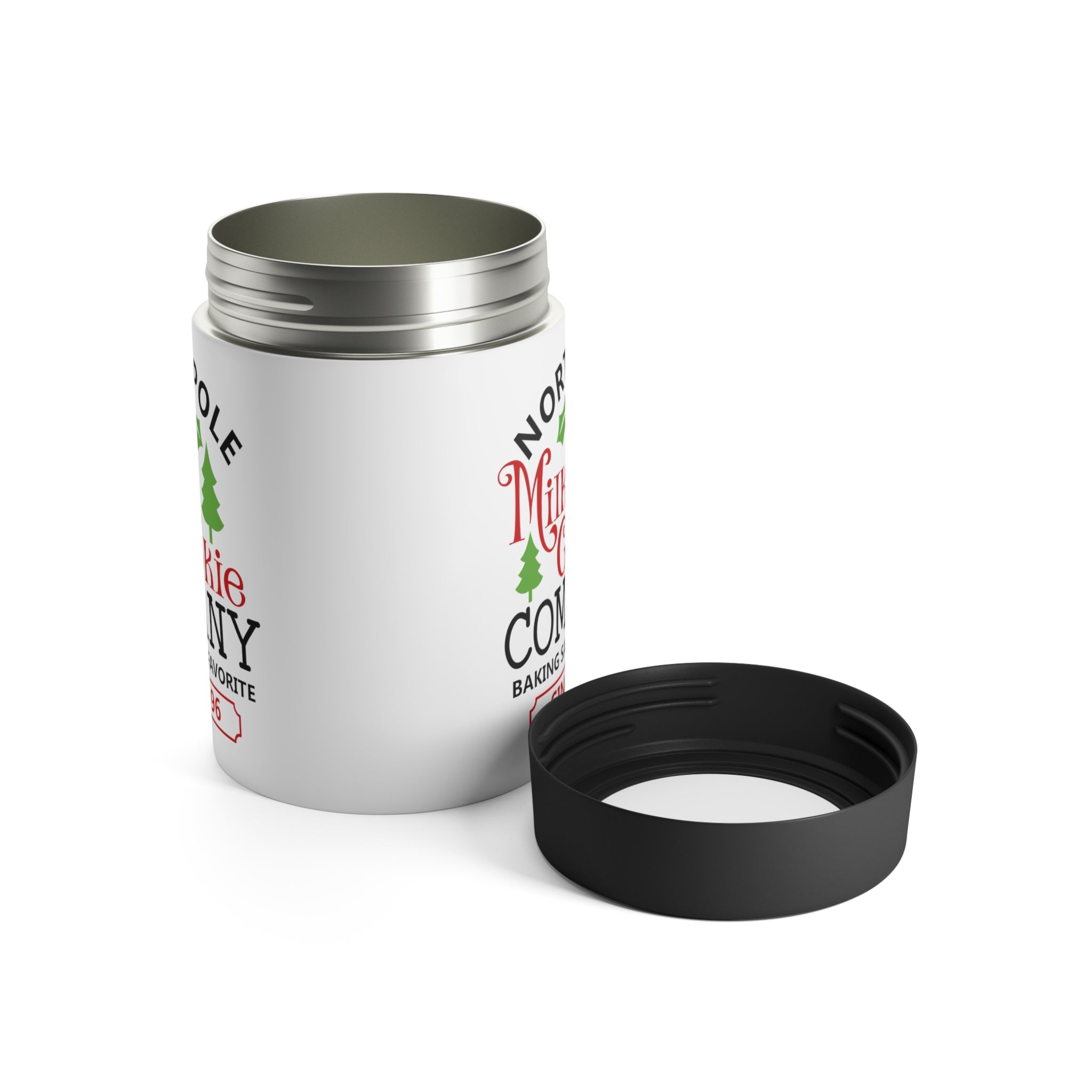 North Pole Milk And Cookie Company Christmas Stainless Steel Can Holder