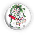 Christmas Bells Century Retro Christmas Print White Christmas Wall Clock