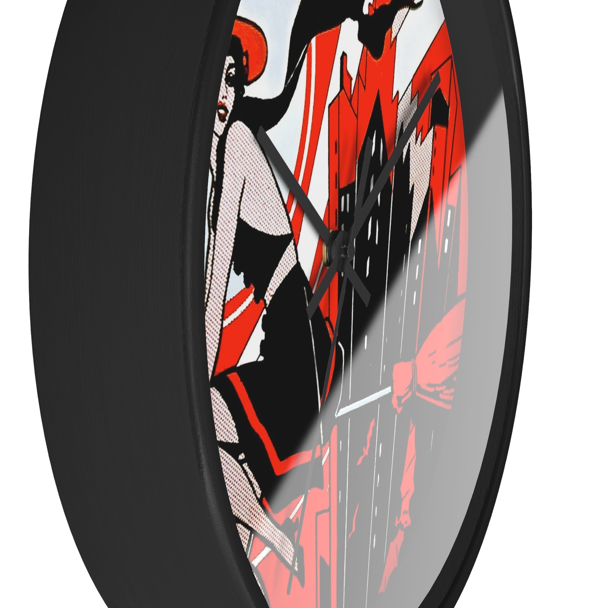Flapper Witch Retro Deco Halloween Print Black Wall Clock