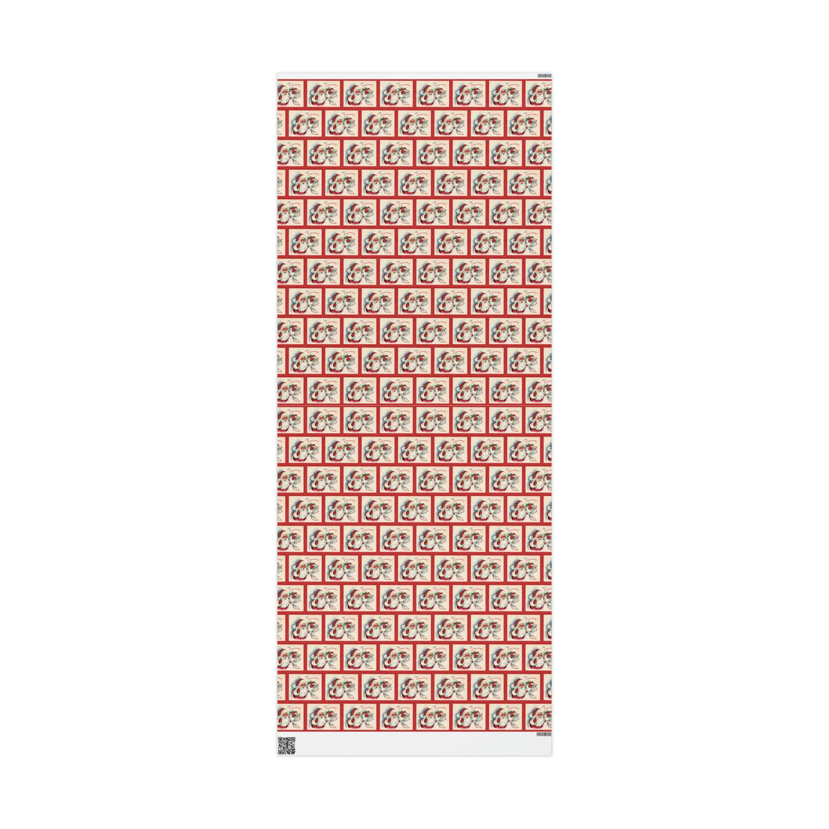 It's Christmas Santa With Calendar Retro Christmas Print Holiday Gift Wrap Paper - Glossy Or Matte
