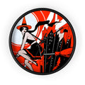 Flapper Witch Retro Deco Halloween Print Black Wall Clock