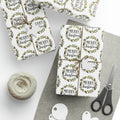 Merry Christmas Wreath Retro Style Christmas Print Holiday Gift Wrap Paper - Glossy Or Matte