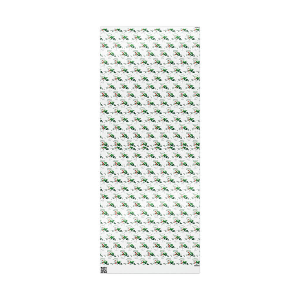 Happy Holidays Champagne Cocktails Mid Century Retro Christmas Print Holiday Gift Wrap Paper - Glossy Or Matte