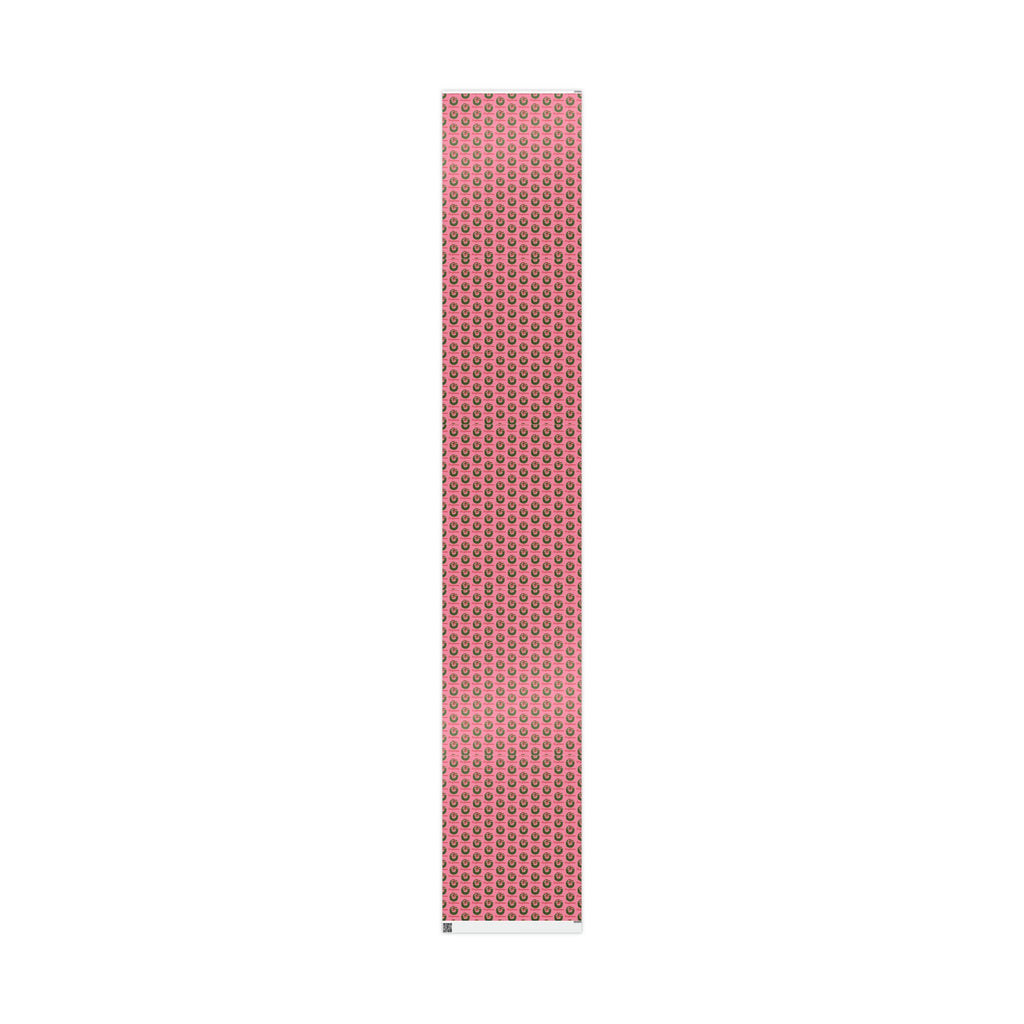 Merry Christmas Wreath Pink Retro Christmas Print Holiday Gift Wrap Paper - Glossy Or Matte