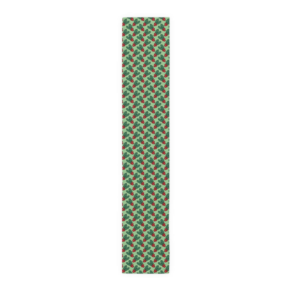 Cute Christmas Holly Christmas Print Home Decor Cotton Poly Table Runner