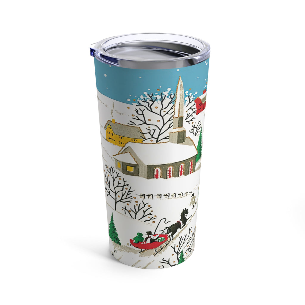 Cozy Christmas Town Retro Christmas Print Stainless Steel Tumbler 20oz
