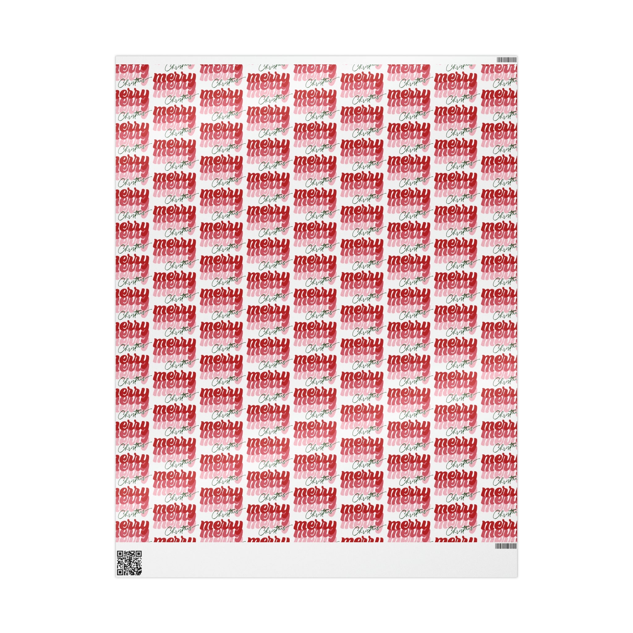 Merry Merry Merry Christmas Retro Style Christmas Print Holiday Gift Wrap Paper - Glossy Or Matte