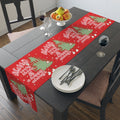 Merry Everything And A Happy Always Cute Christmas Tree Retro Style Red Christmas Decor Cotton Poly Table Runner