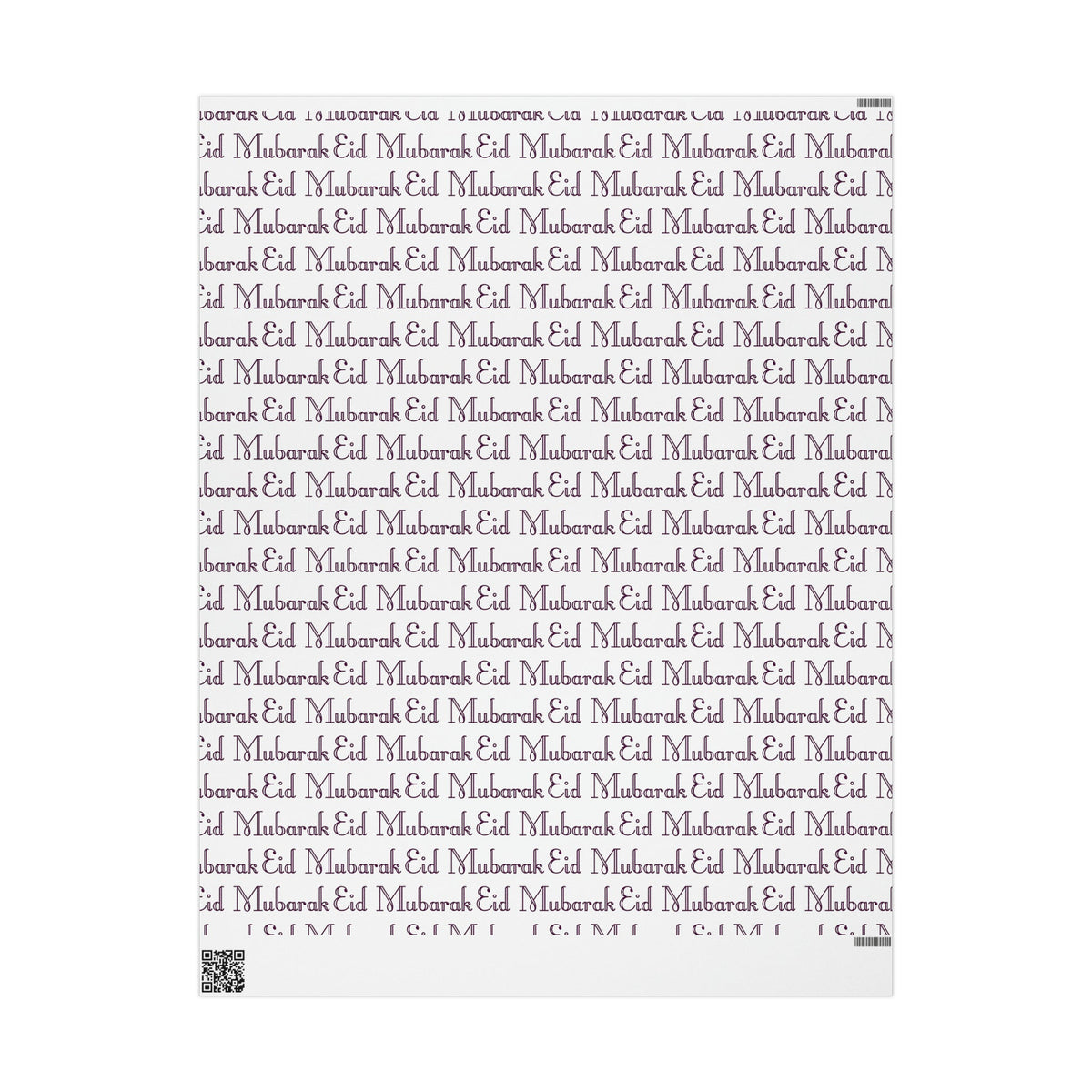Eid Mubarak Holiday Gift Wrap Paper - Glossy Or Matte