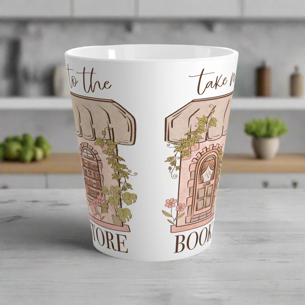 Take Me To The Bookstore Latte Coffee Mug