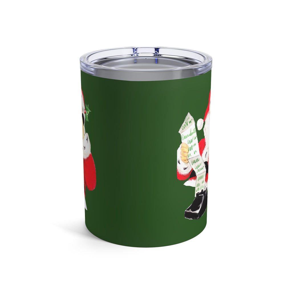 Santa Checking His List On Telephone Vintage Retro Christmas Print Stainless Steel Tumbler 10oz