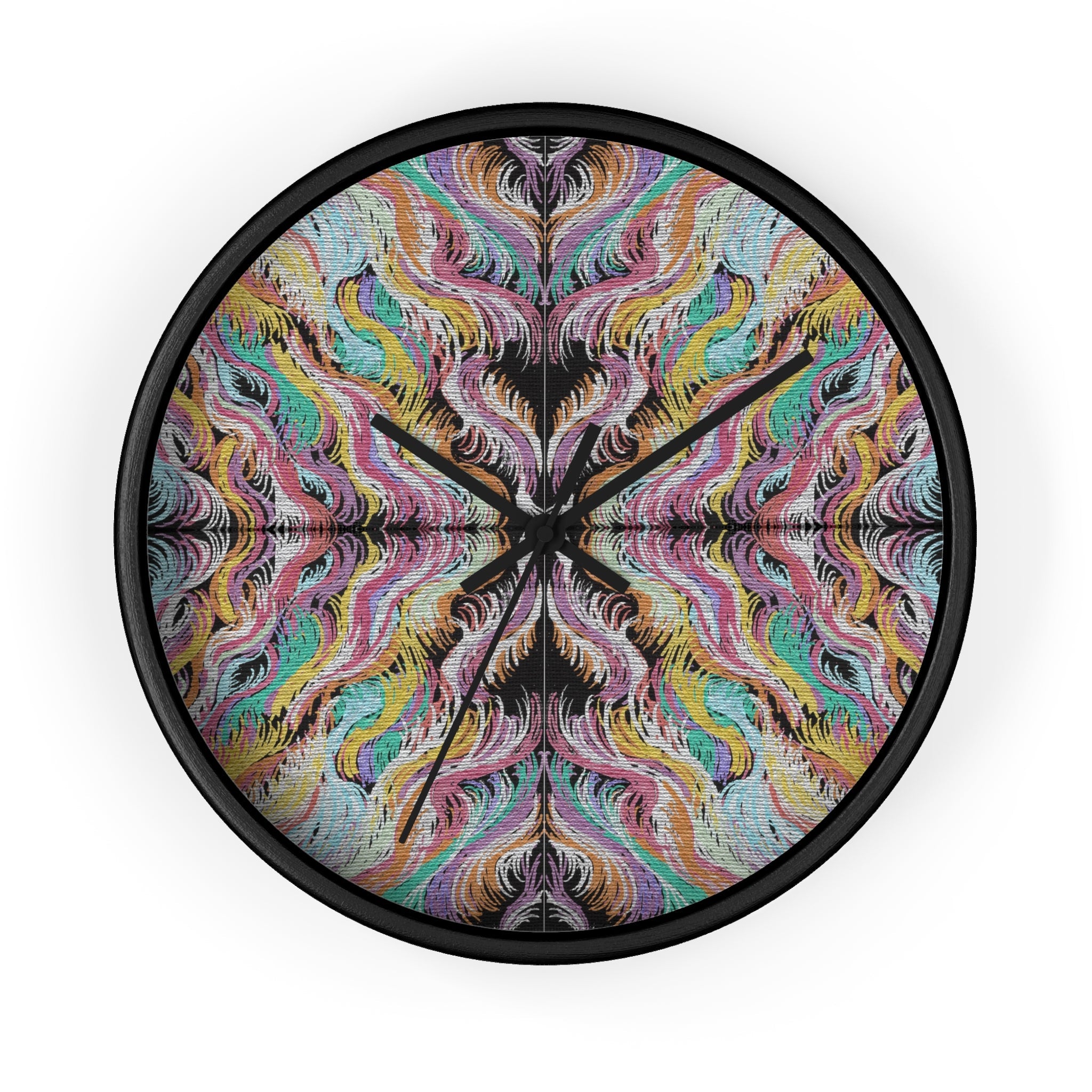 Goddess Vibes Caden Caraco Art Print Mosaic Wooden Black Silent Wall Clock