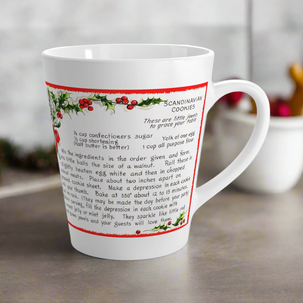 Scandinavian Cookies Vintage Christmas Recipe Latte Coffee Mug
