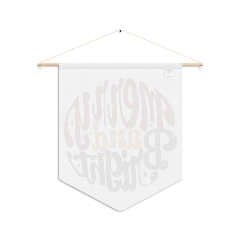 Merry And Bright Christmas Wall Hanging Banner Flag