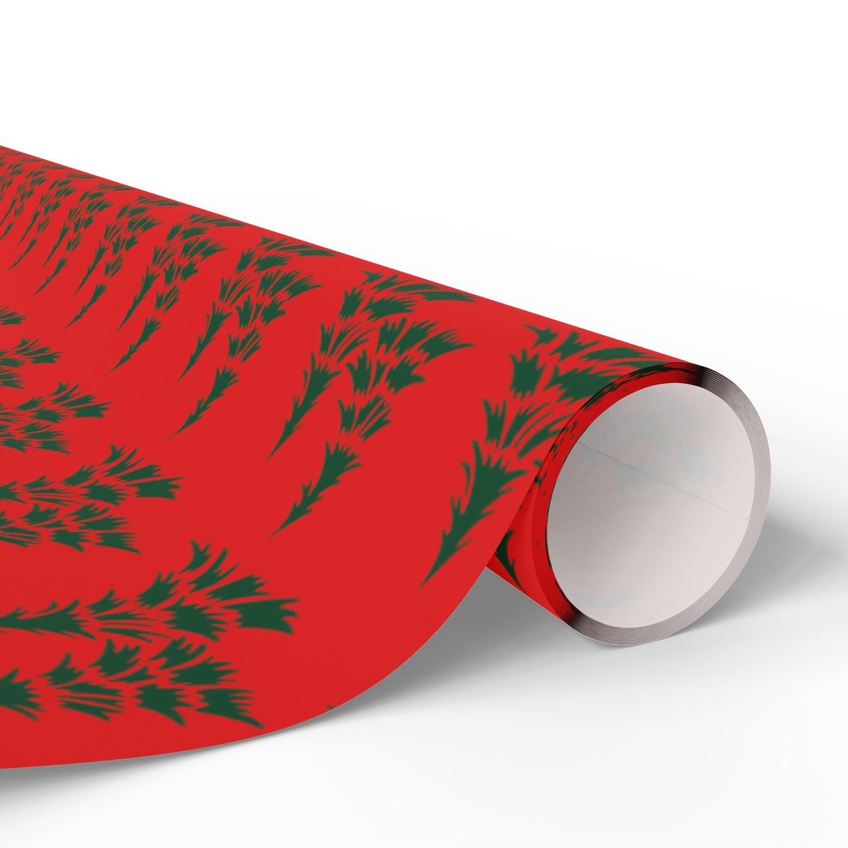 Retro Christmas Pine Trees Mid Century Retro Christmas Print Holiday Gift Wrap Paper - Glossy Or Matte