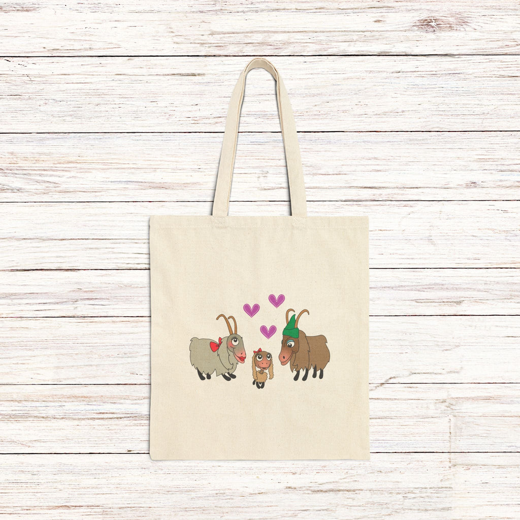 Sound Of Music Goat Family Cotton Canvas Tote Bag | Eco-Friendly Grocery Bag
