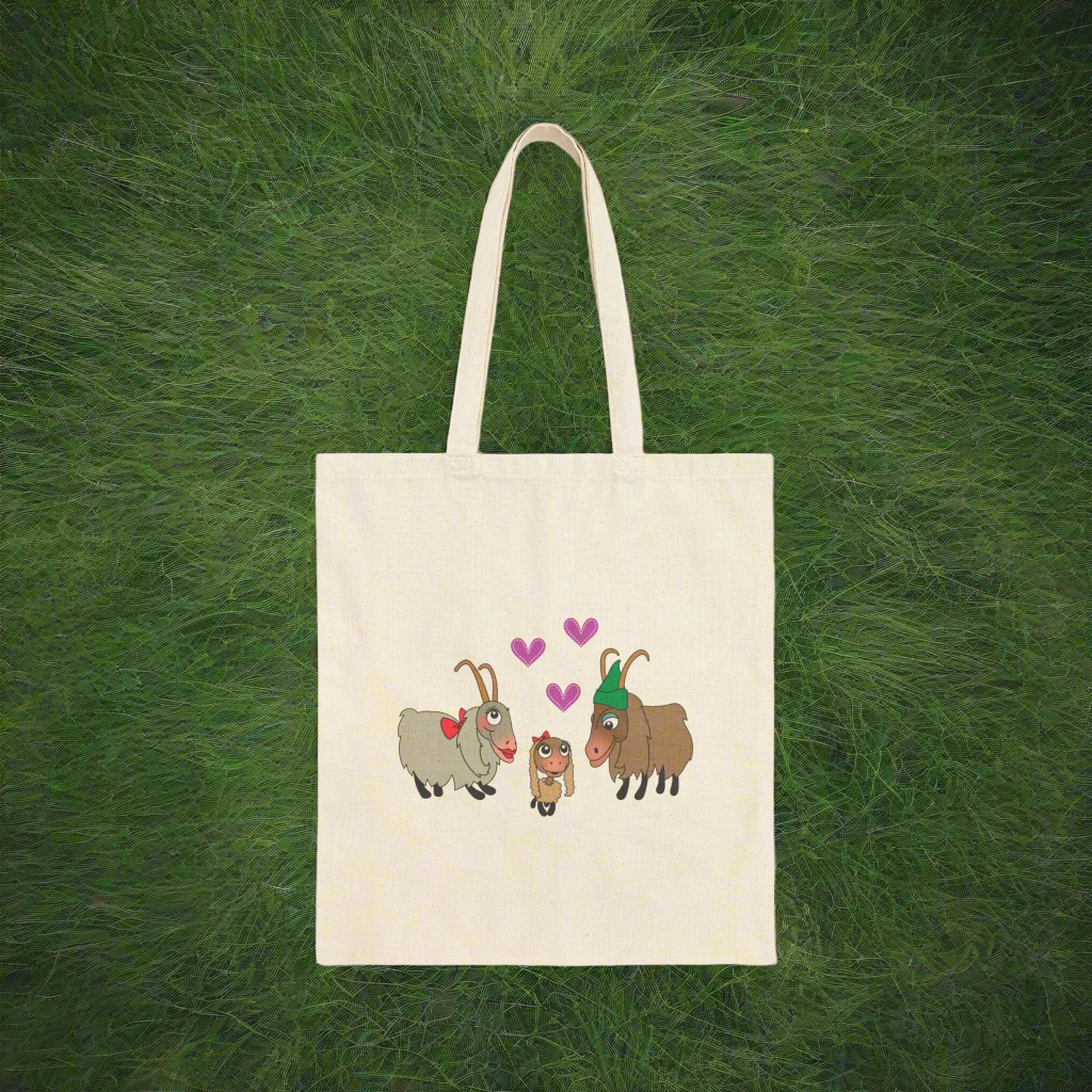 Sound Of Music Goat Family Cotton Canvas Tote Bag | Eco-Friendly Grocery Bag