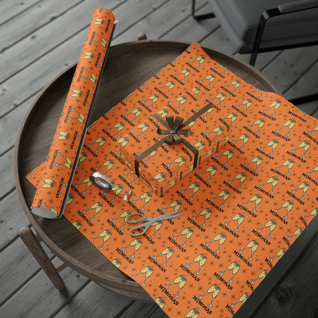 Mimosas Champagne Brunch Atomic Retro Style Holiday Gift Wrap Paper - Glossy Or Matte