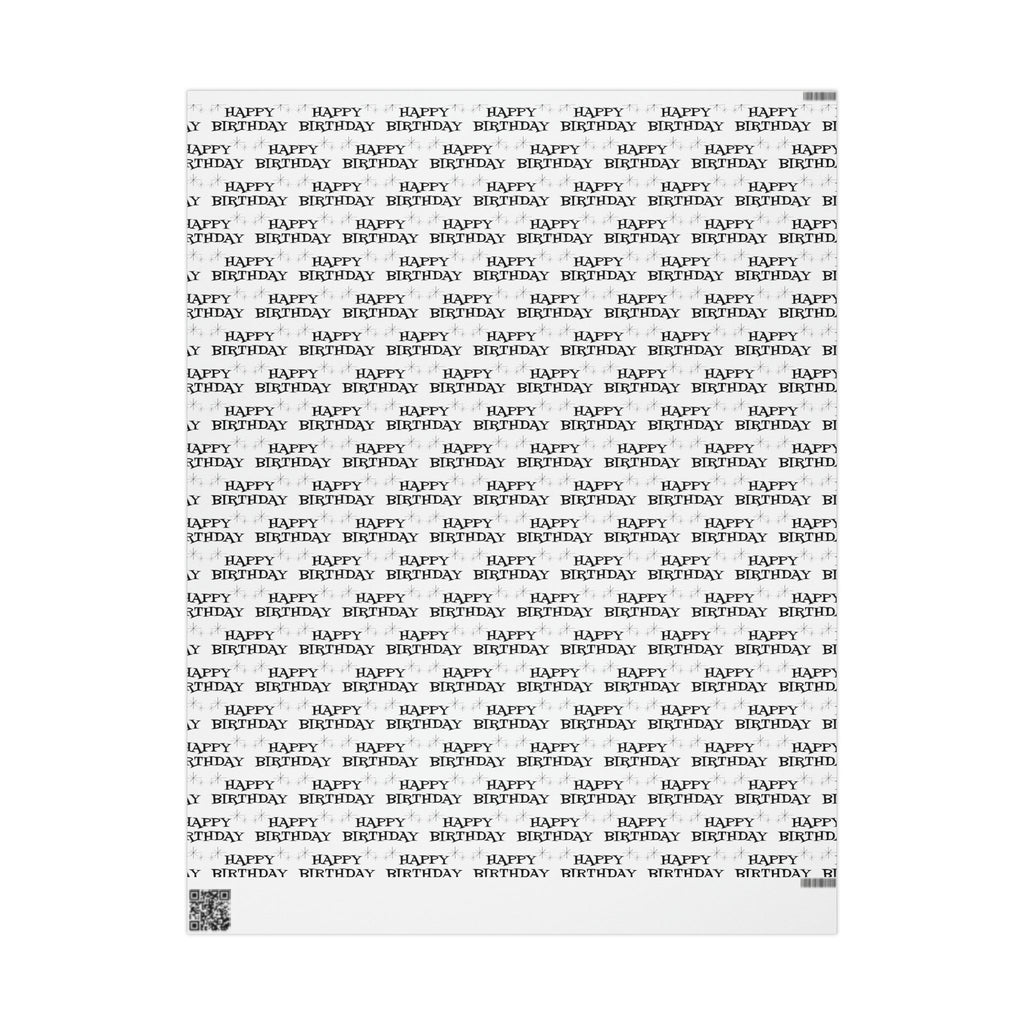 Happy Birthday Stars Atomic Mid Century Retro Style Holiday Gift Wrap Paper - Glossy Or Matte