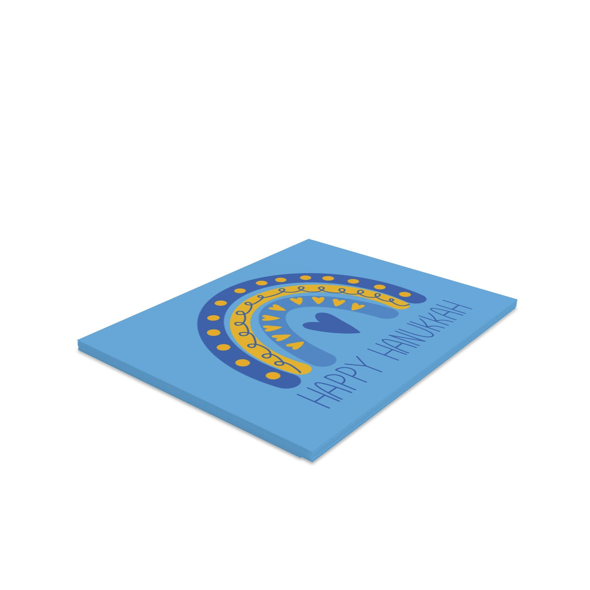 Happy Hanukkah Boho Rainbow Retro Style Matte Greeting Cards (8, 16, and 24 pcs)