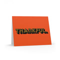Thankful Retro Style Thanksgiving Thank You Print Matte Greeting Cards (8, 16, and 24 pcs)