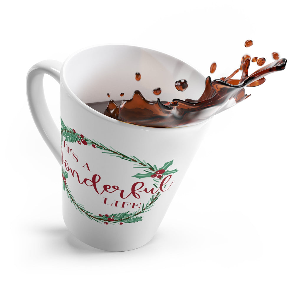 It's A Wonderful Life Wreath Christmas Latte Mug