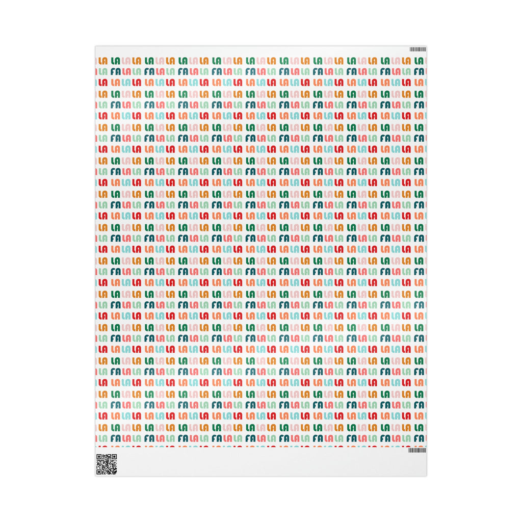 Fa La La La Retro Style Christmas Print Holiday Gift Wrap Paper - Glossy Or Matte