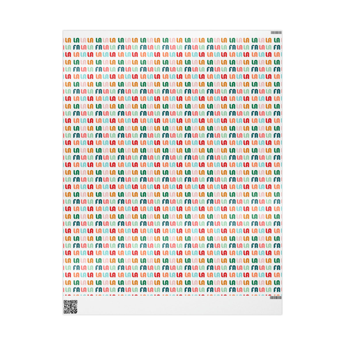 Fa La La La Retro Style Christmas Print Holiday Gift Wrap Paper - Glossy Or Matte
