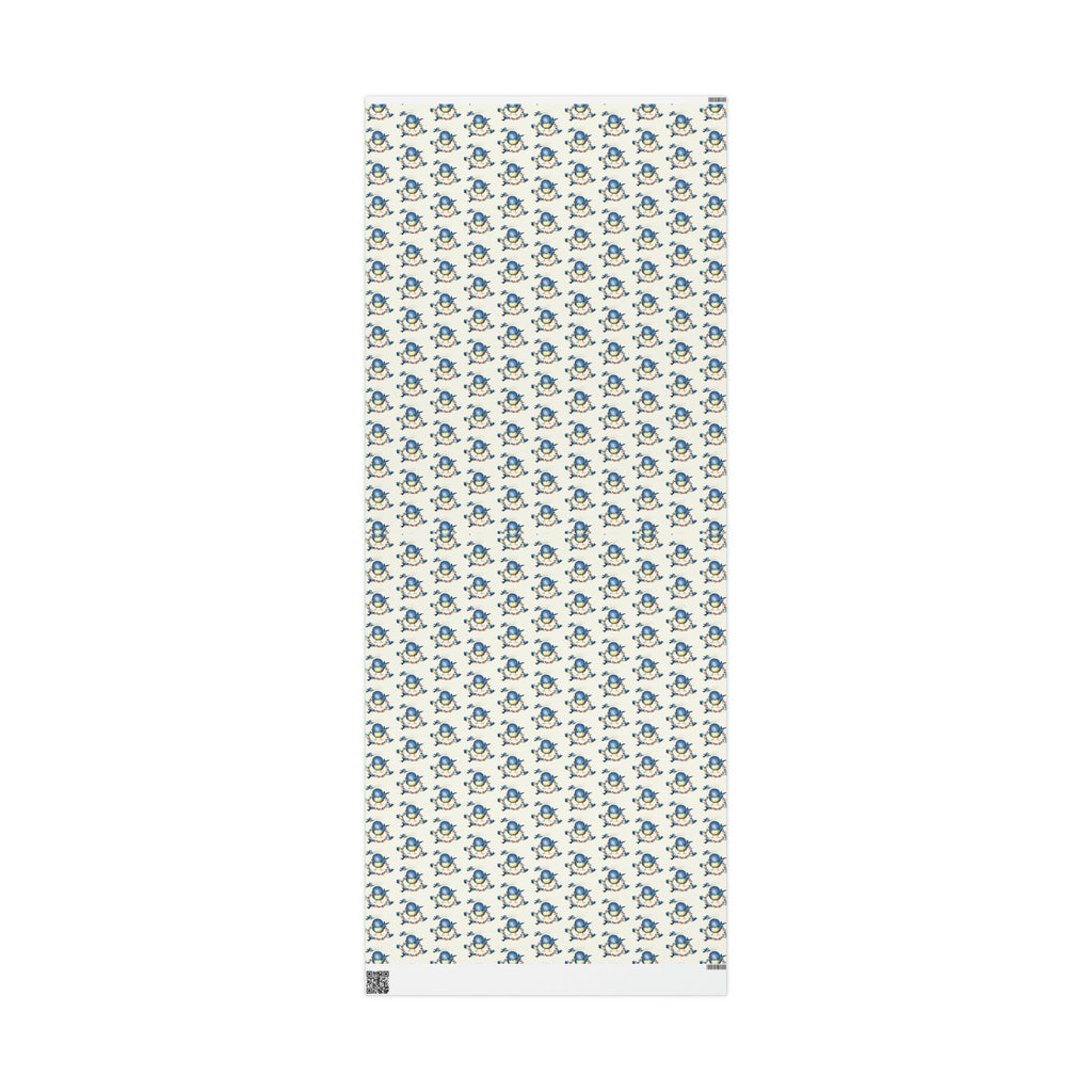 Mama Bluebird With Babies Retro Mother's Day Print Holiday Gift Wrap Paper - Glossy Or Matte