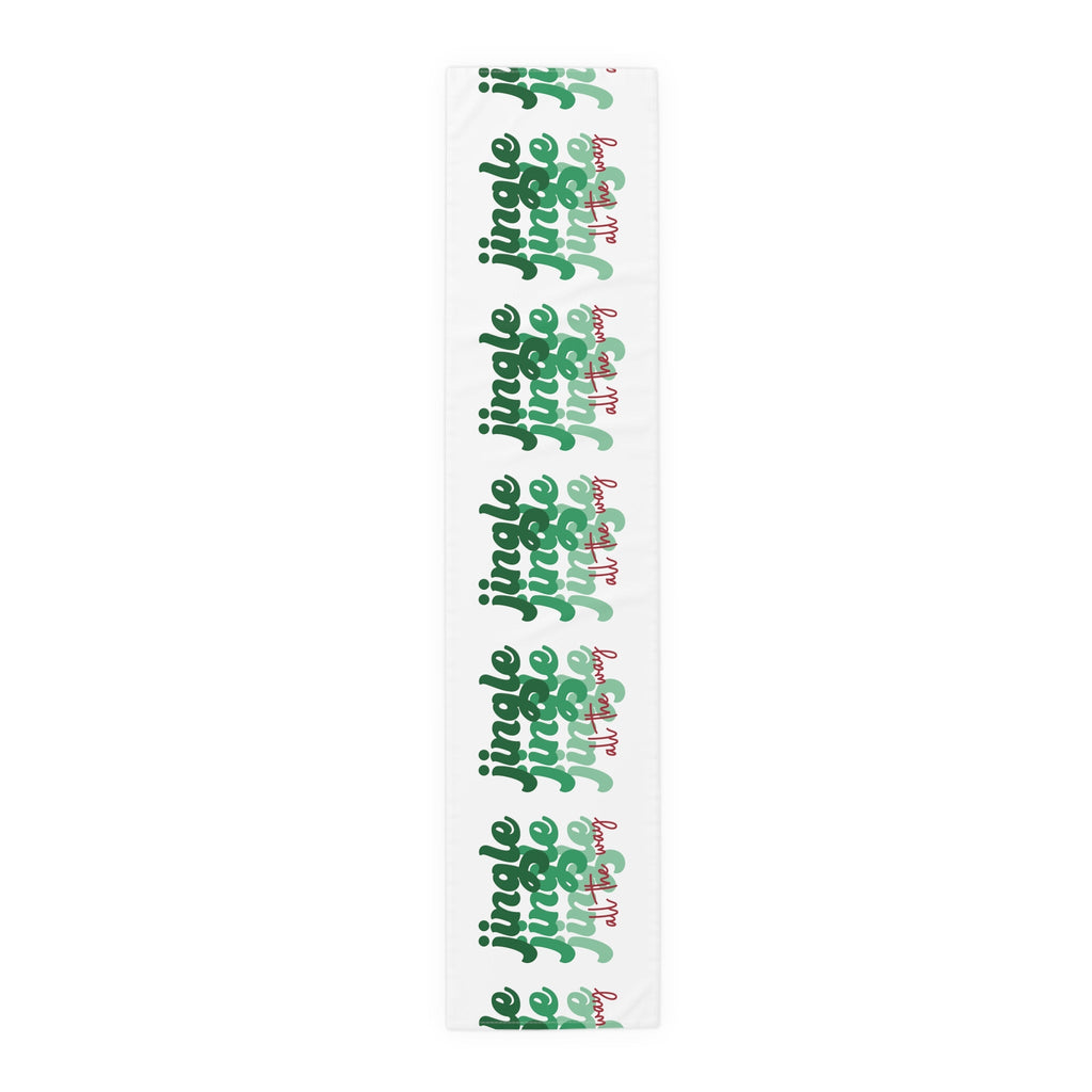 Jingle Jingle Jingle All The Way Retro Style Christmas Print Home Decor Cotton Poly Table Runner
