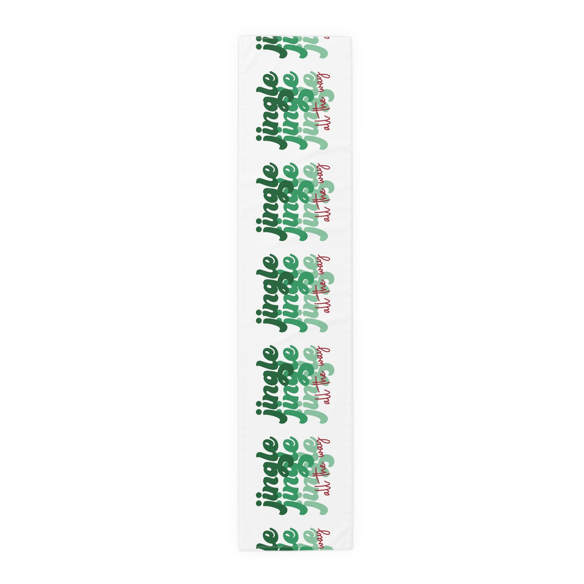 Jingle Jingle Jingle All The Way Retro Style Christmas Print Home Decor Cotton Poly Table Runner