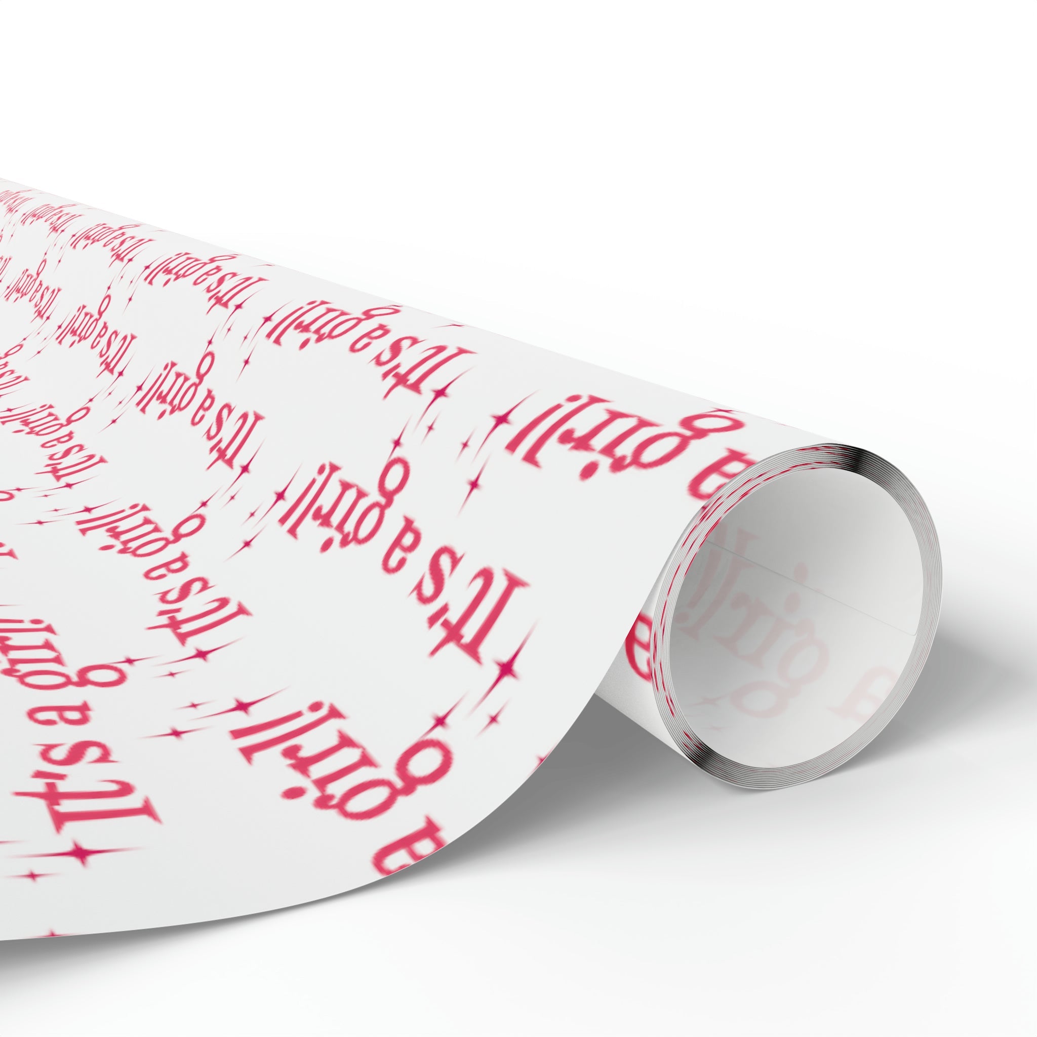 It's A Girl Starburst Atomic Retro Style Baby Shower Gift Wrap Paper - Glossy Or Matte