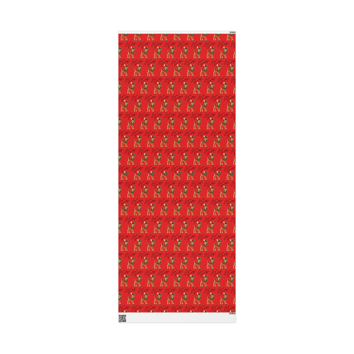 Season's Greetings Reindeer Wreath Retro Christmas Holiday Gift Wrap Paper - Glossy Or Matte