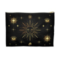 Celestial Gold Sun Stars Print Polyester Accessory Pouch Travel Bag