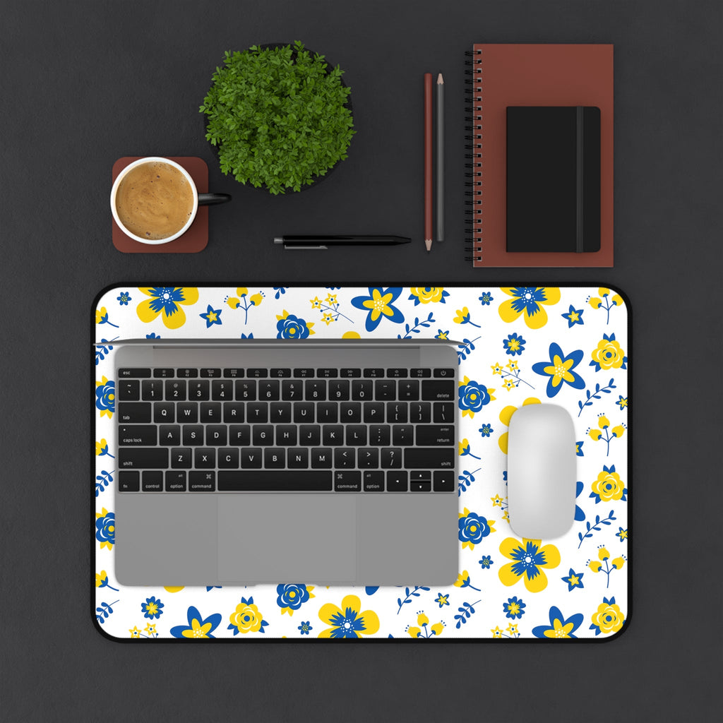 Ukranian Country Flowers Floral Desk Mat - 3 size options