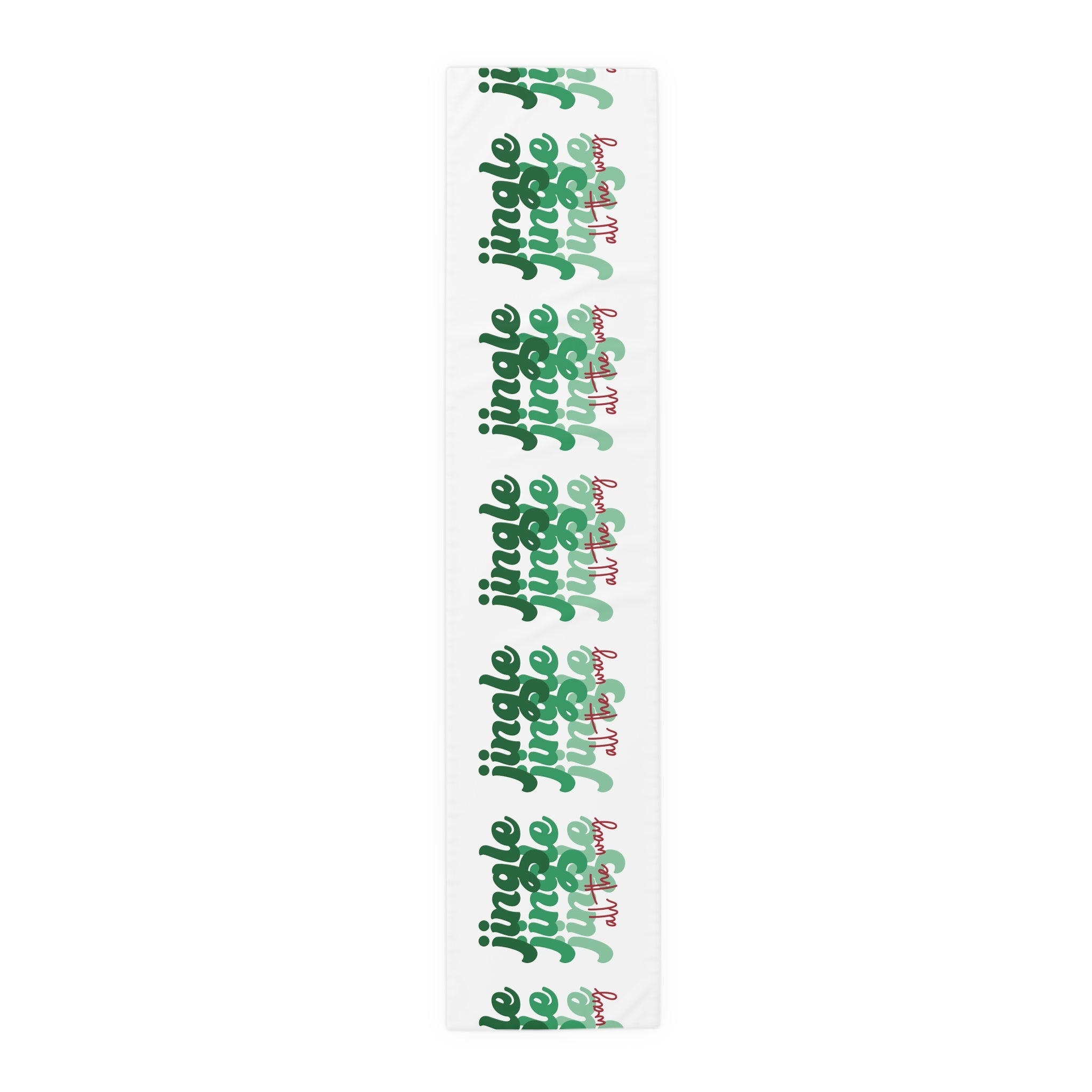 Jingle Jingle Jingle All The Way Retro Style Christmas Print Home Decor Cotton Poly Table Runner