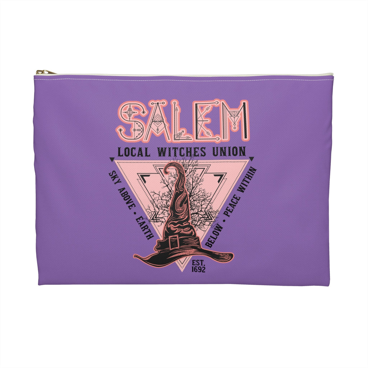 Salem Local Witches Union Retro Print Polyester Accessory Pouch Travel Bag