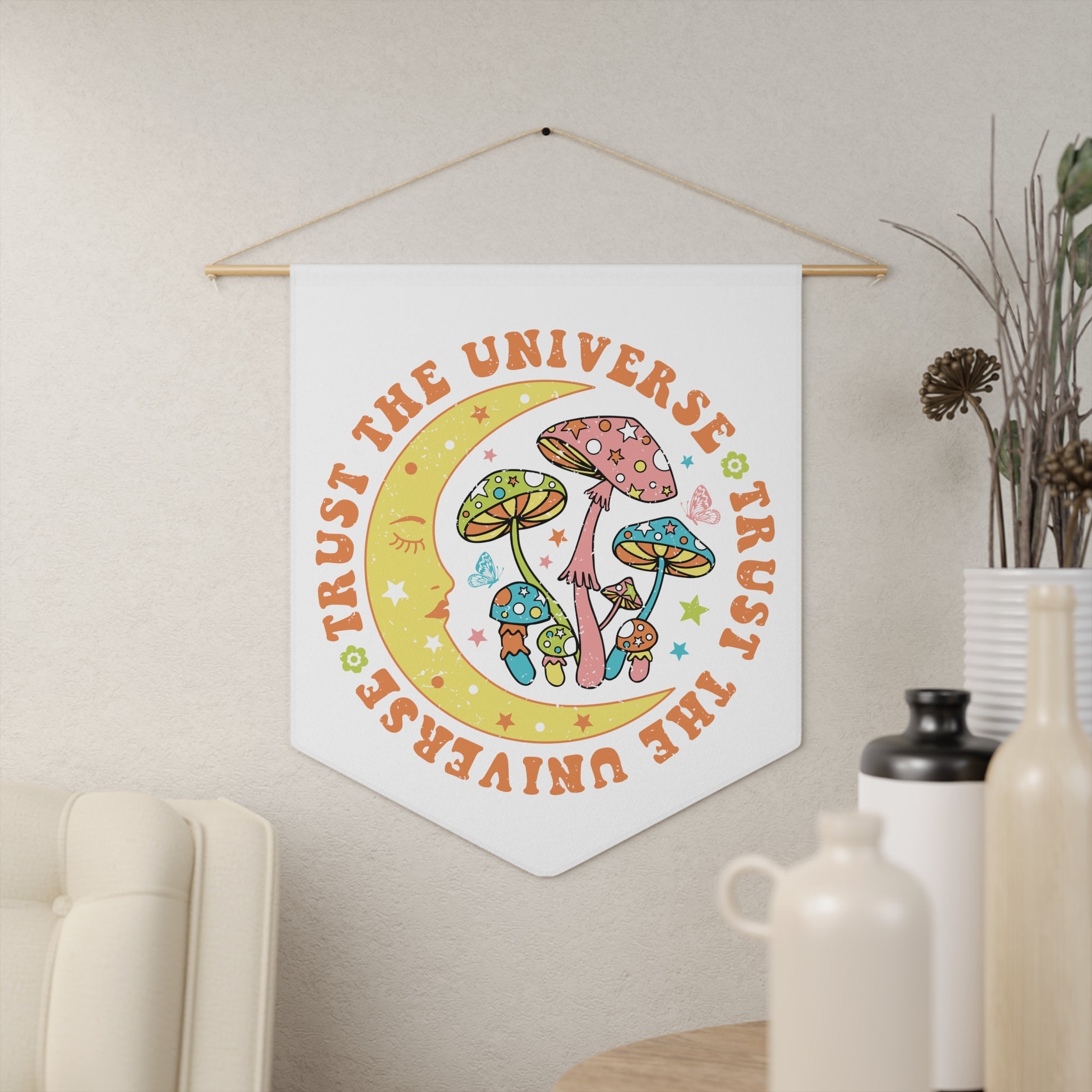 Trust The Universe Celestial Print Wall Hanging Banner Flag