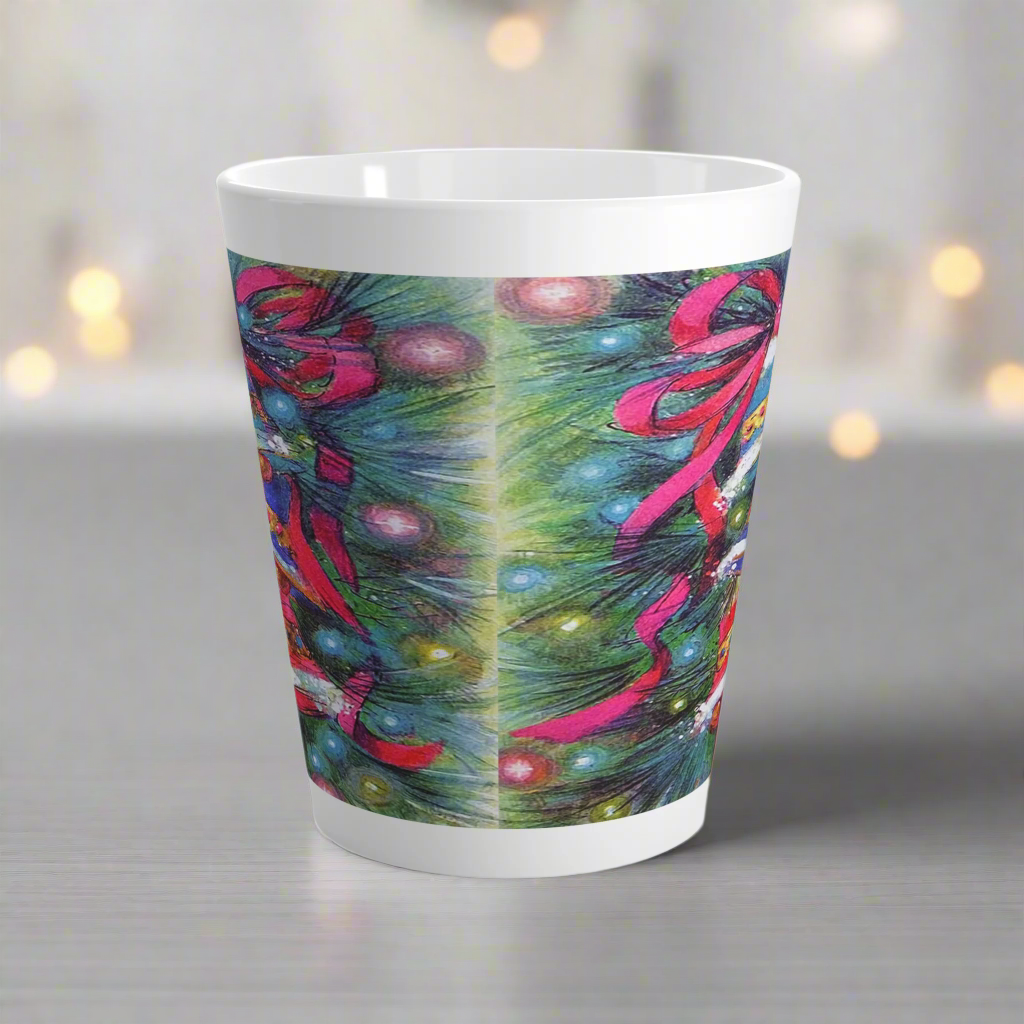 Christmas Bells Mod Retro Latte Coffee Mug