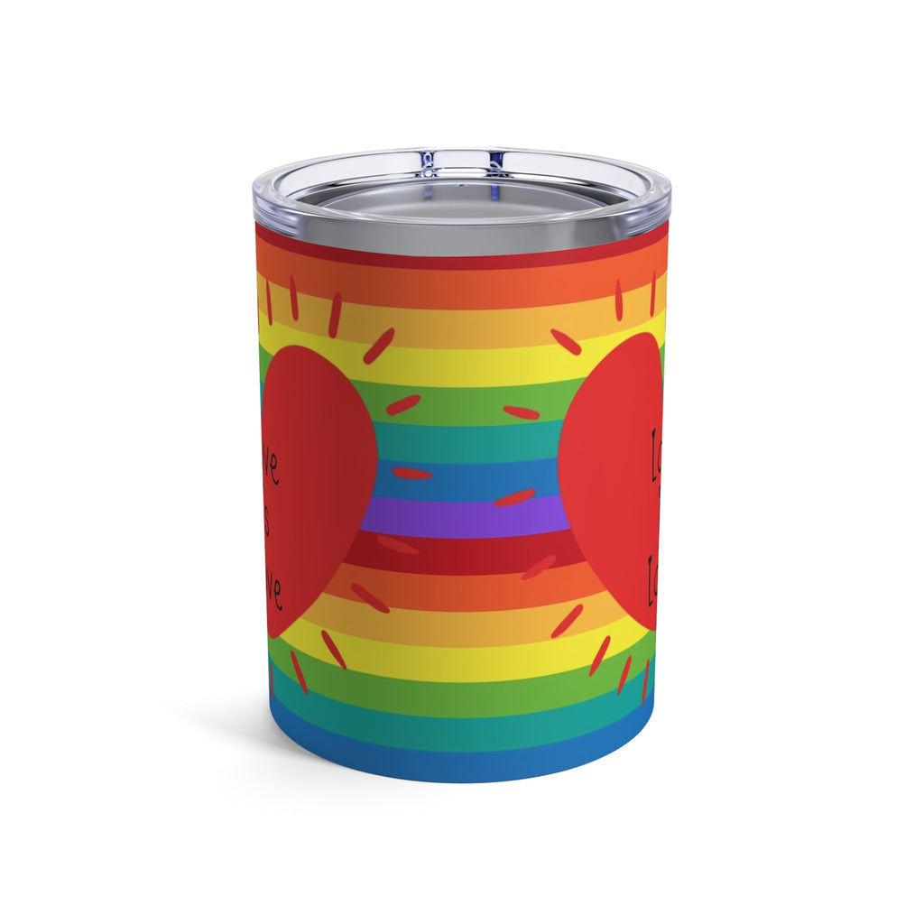 Love Is Love Rainbow Heart Love Pride Stainless Steel Tumbler 10oz