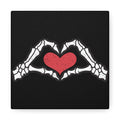 Skeleton Heart Hands Distressed Style Print Canvas Gallery Wrap