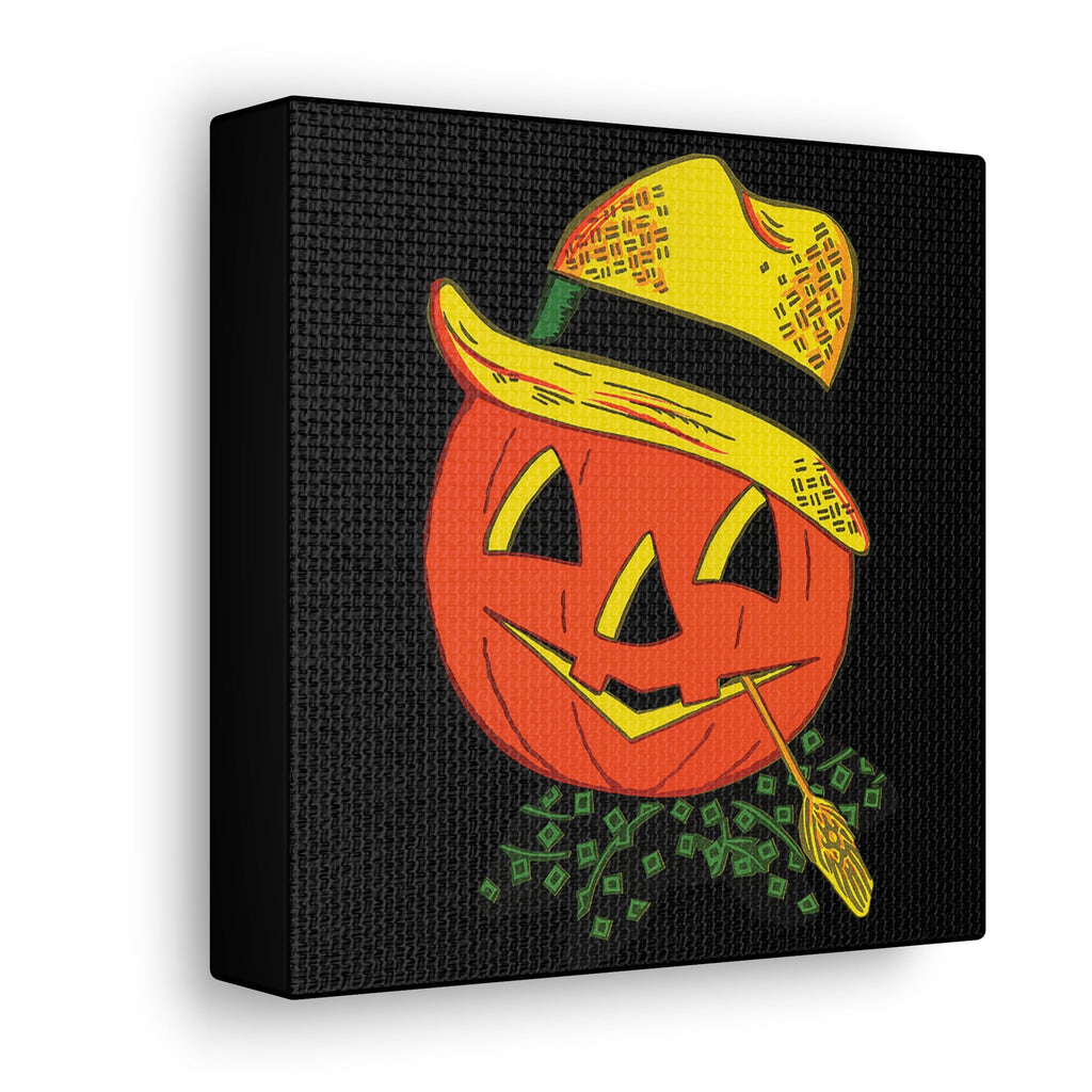 Halloween Scarecrow Retro Halloween Decor Print Canvas Gallery Wrap
