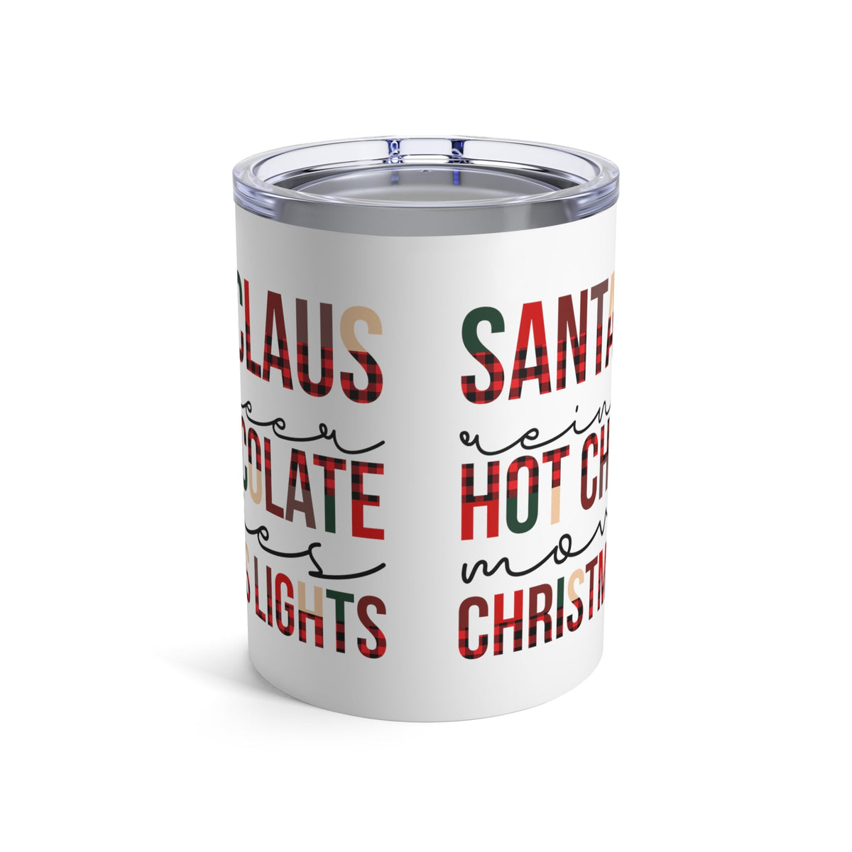 Santa Claus Reindeer Hot Chocolate Movies Christmas Lights Christmas Stainless Steel Tumbler 10oz