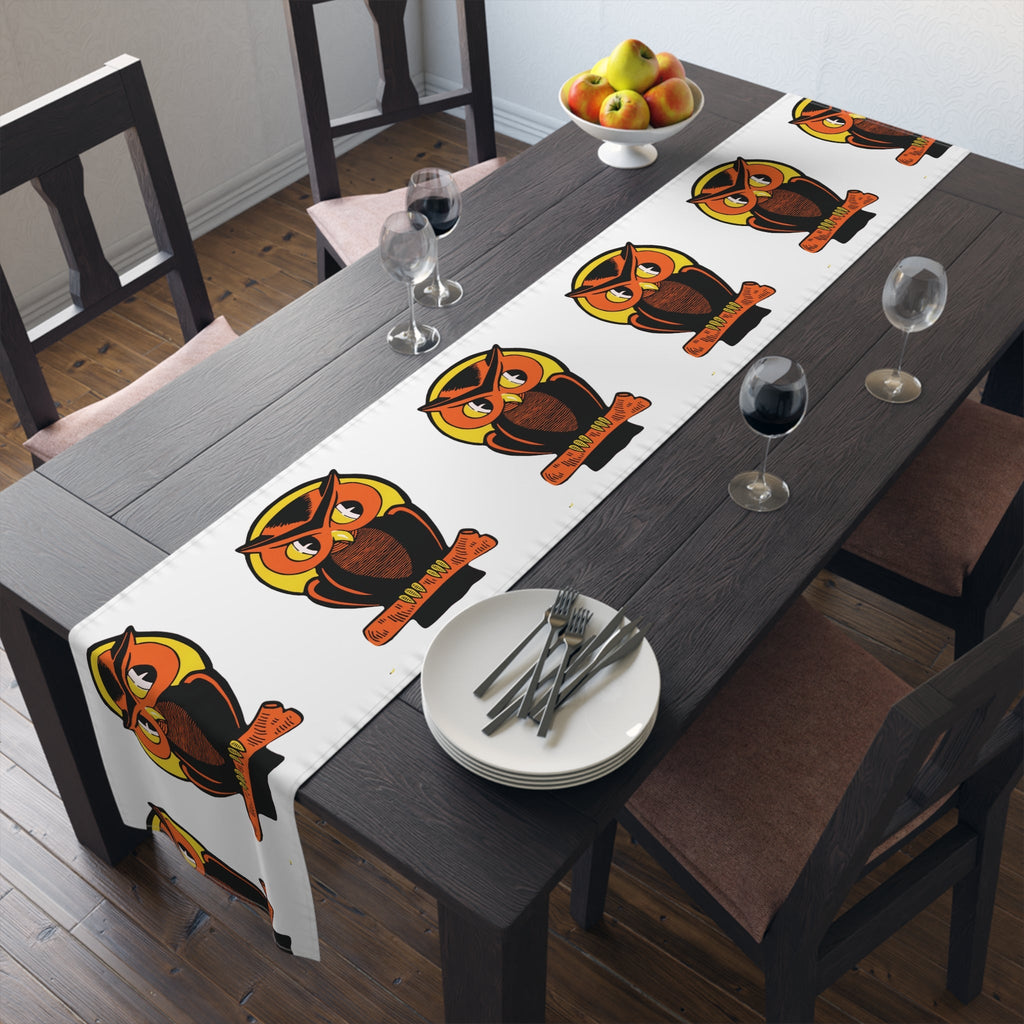 Halloween Owl Retro Halloween Print Decor Cotton Poly Table Runner
