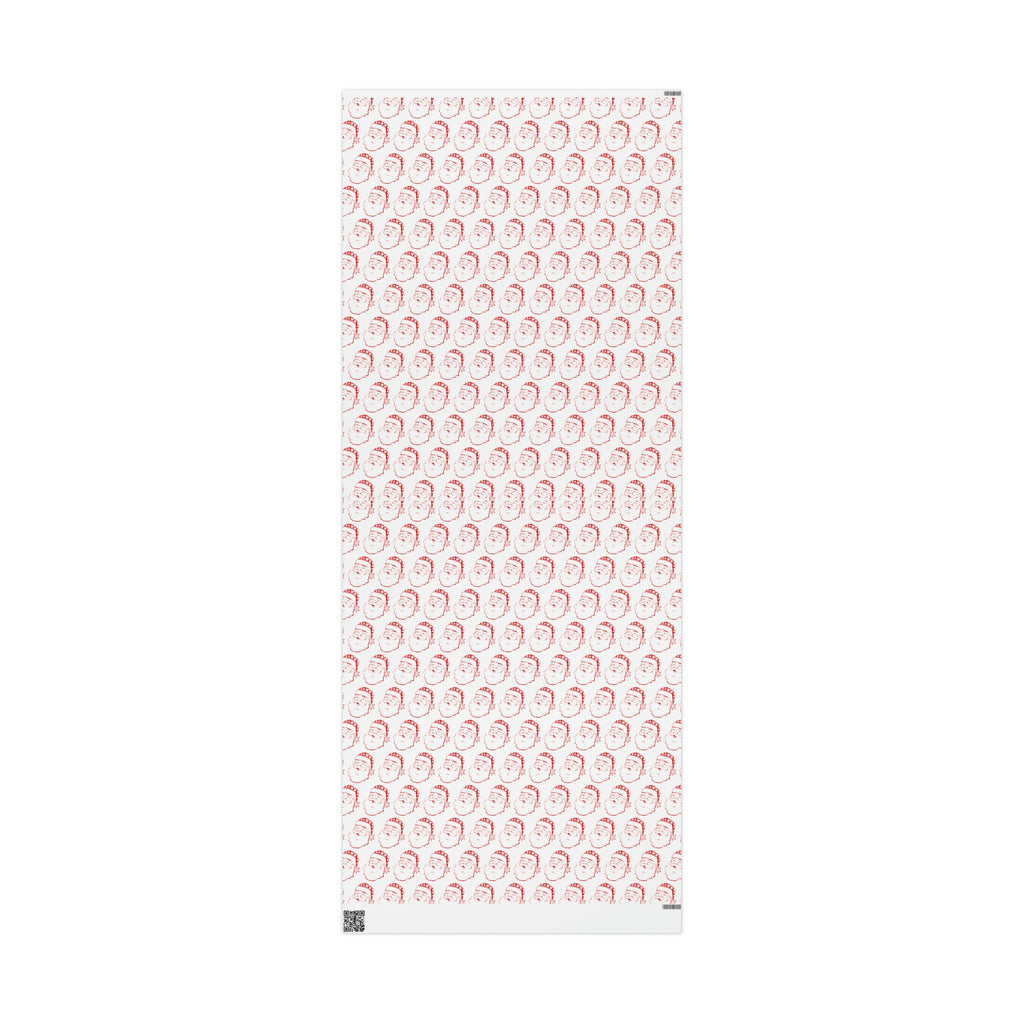 Red Santa Mid Century Retro Christmas Print Holiday Gift Wrap Paper - Glossy Or Matte