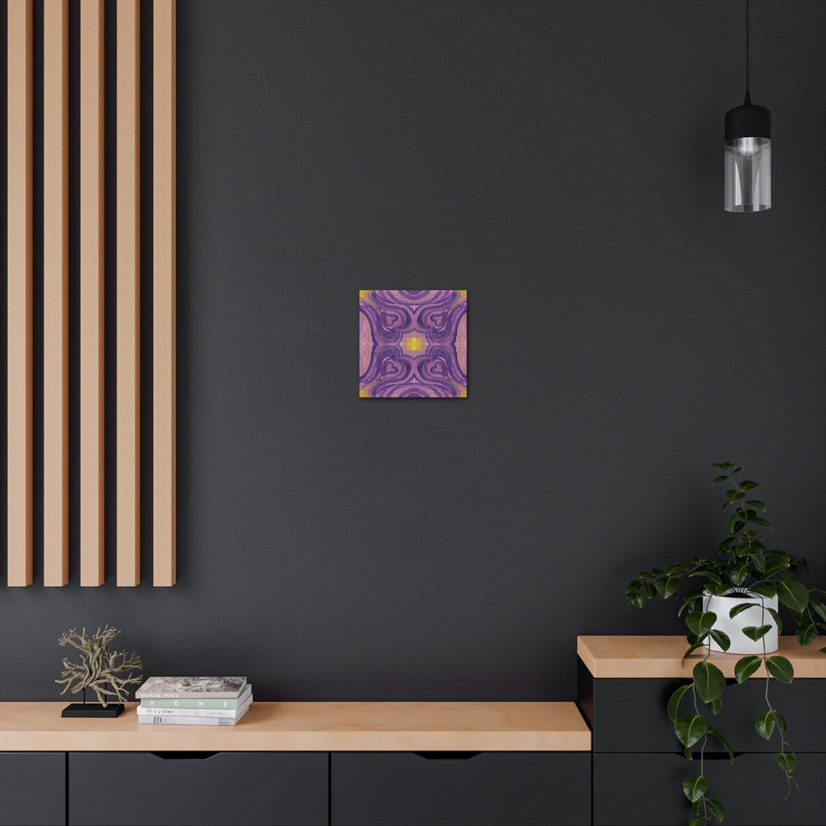 Purple Love Frequency Mosaic Caden Caraco Canvas Gallery Wrap