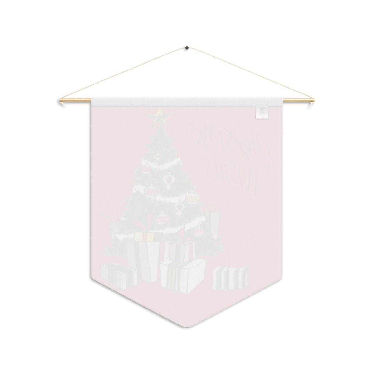Christmas Wishes Christmas Tree With Presents Mid Century Retro Christmas Print Wall Hanging Banner Flag