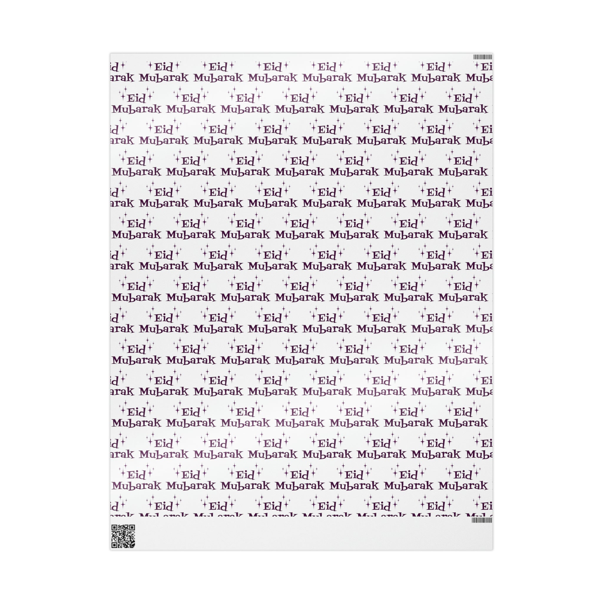 Eid Mubarak Atomic Mid Century Retro Style Holiday Gift Wrap Paper - Glossy Or Matte
